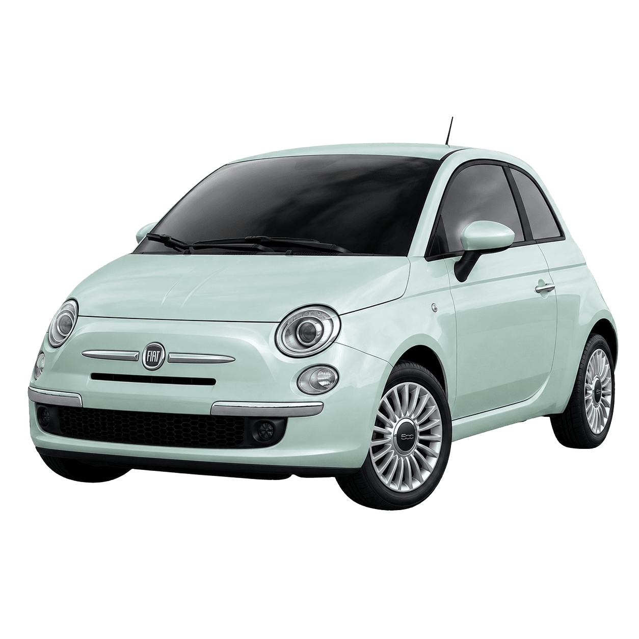 Fiat 500 compact hire car for easy local driving in Loughborough