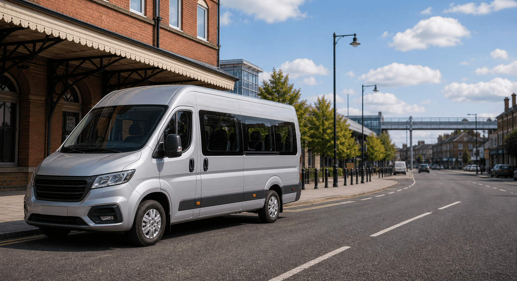 Self-drive minibus ready for passenger travel in Loughborough