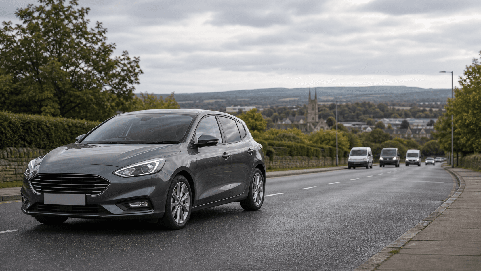 Compact hire car ready for practical travel around Hinckley